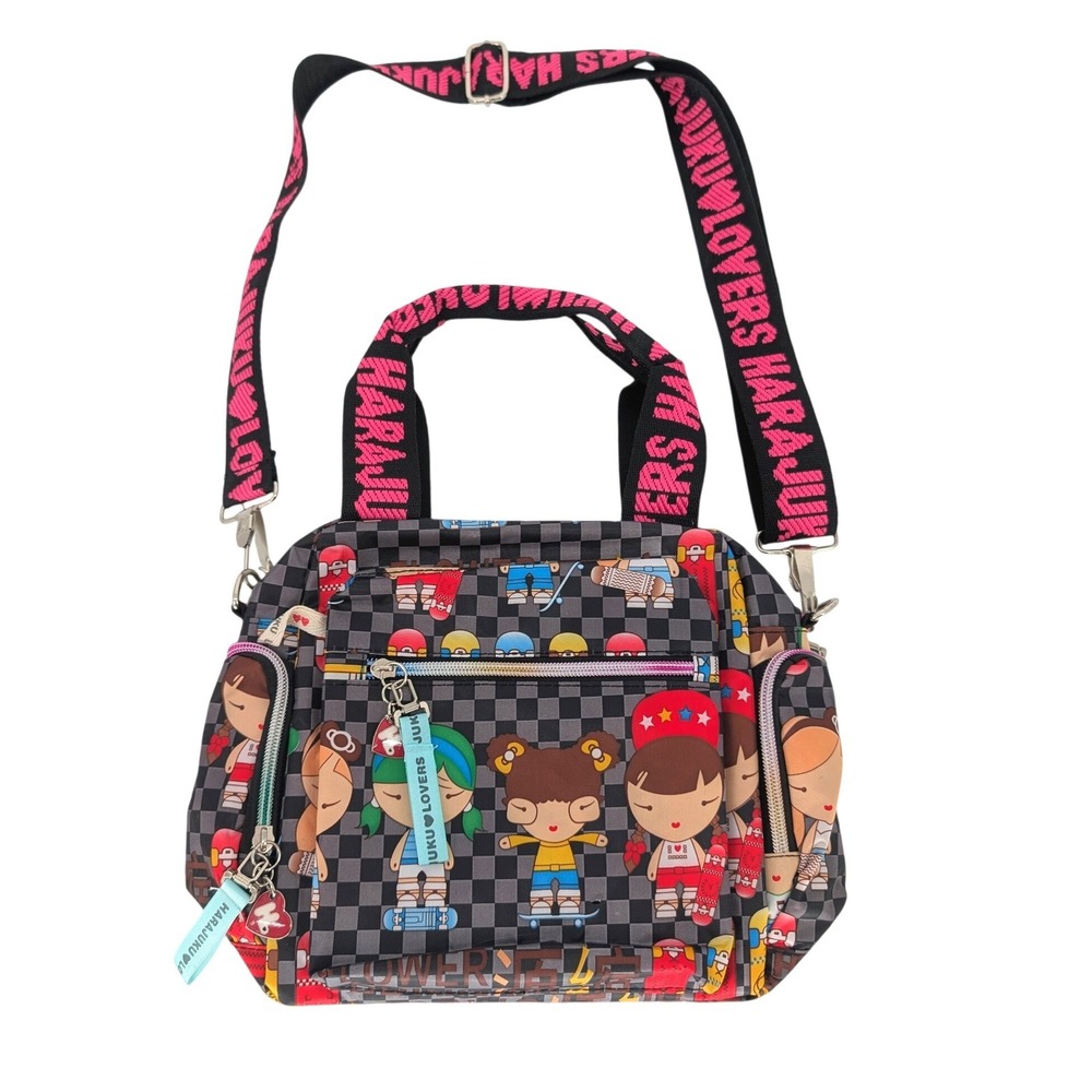 Harajuku Lovers Crossbody Bag Medium Multicolor Skater Girl Check Y2K 2000 Anime
